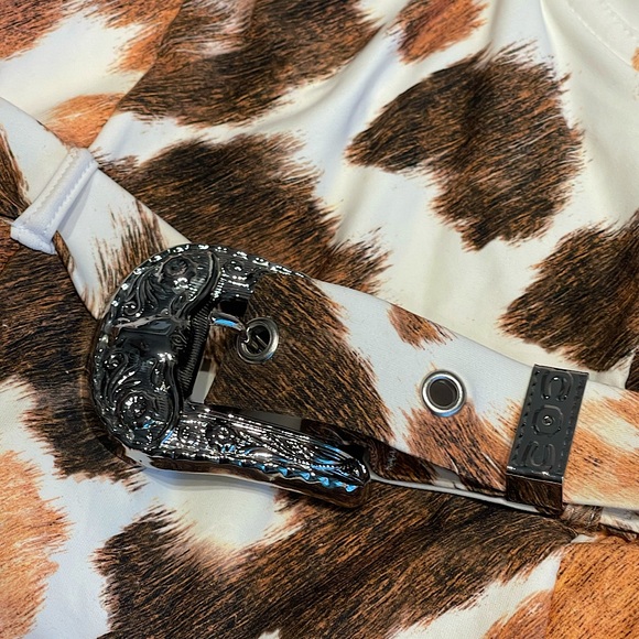 WeWoreWhat | Onia - Cowhide Cow One-Piece Swimsuit - XS - Worn by Kardashians - Picture 10 of 14